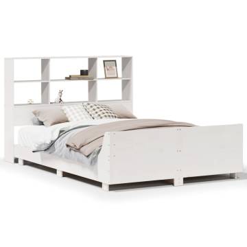 White Bed Frame 120x200 cm | Solid Pinewood | HipoMarket