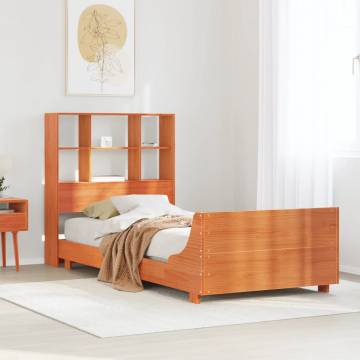 Solid Pine Bed Frame - Wax Brown 90x200 cm - Hipo Market