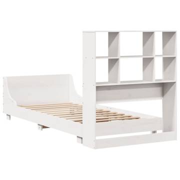 White Bed Frame 75x190 cm - Solid Pine Small Single