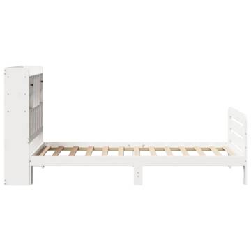 Bookcase Bed without Mattress - White Solid Pine 100x200 cm