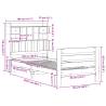 Bookcase Bed without Mattress - White Solid Pine 100x200 cm