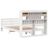 Bookcase Bed Without Mattress - White Solid Wood 120x200 cm