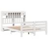 Bookcase Bed without Mattress - White Solid Pine 160x200 cm