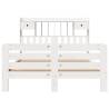 Bookcase Bed without Mattress - White Solid Pine 160x200 cm