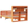 Bookcase Bed without Mattress - Solid Wood Pine in Wax Brown