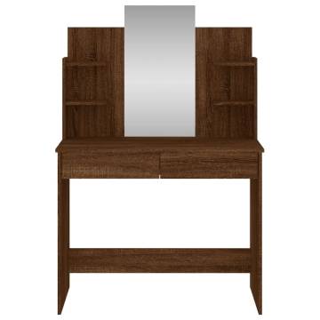 Dressing Table with Mirror - Brown Oak 96x39x142 cm