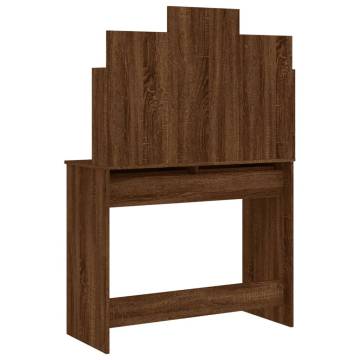 Dressing Table with Mirror - Brown Oak 96x39x142 cm