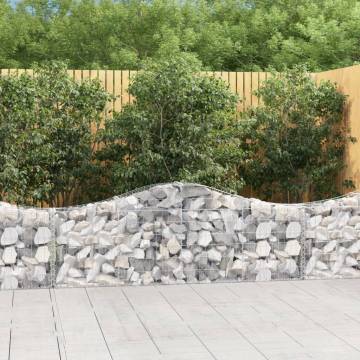 Arched Gabion Baskets 15 pcs | Galvanised Iron Garden Barriers