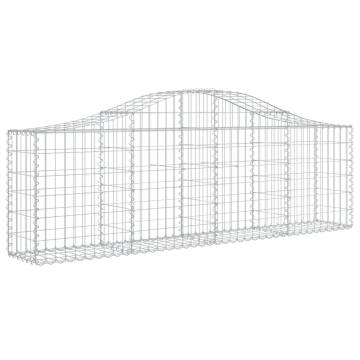 Arched Gabion Baskets 15 pcs | Galvanised Iron Garden Barriers