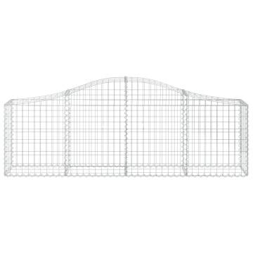 Arched Gabion Baskets 15 pcs | Galvanised Iron Garden Barriers