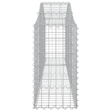 Arched Gabion Baskets 15 pcs | Galvanised Iron Garden Barriers