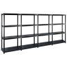 4-Tier Black Storage Shelf | Versatile & Sturdy Plastic