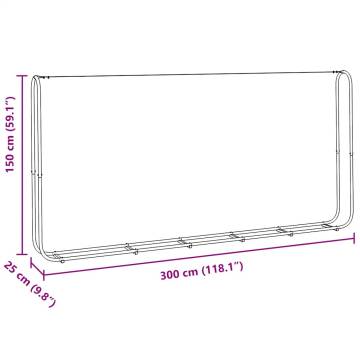 Sturdy Galvanised Steel Firewood Rack - 300x25x150 cm