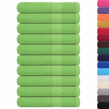 Sauna Towels 10 pcs Apple Green 80x200 cm - 100% Cotton