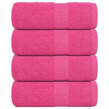 Guest Towels 4 pcs Pink 100% Cotton 30x50 cm | HipoMarket