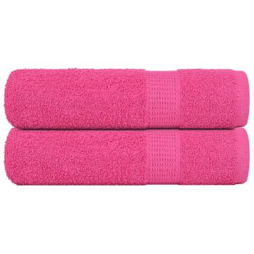 Hand Towels 2 pcs Pink 50x100 cm - 100% Cotton & Absorbent