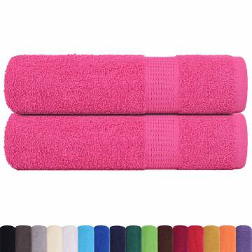 Hand Towels 2 pcs Pink 50x100 cm - 100% Cotton & Absorbent