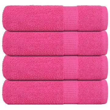 Soft Pink Shower Towels Set - 4 pcs 70x140 cm 100% Cotton