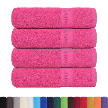 Soft Pink Shower Towels Set - 4 pcs 70x140 cm 100% Cotton