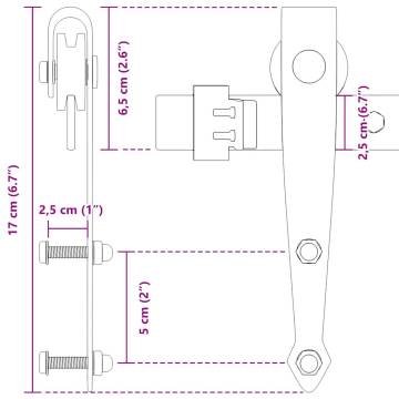 Sliding Cabinet Door Kit 183 cm | Durable Carbon Steel