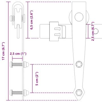 Sliding Cabinet Door Kit 213 cm Carbon Steel - HipoMarket