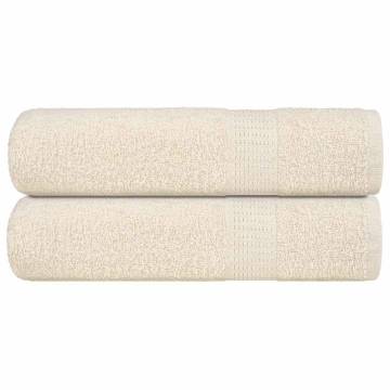 Cream Bath Towels 100x150 cm | 2 pcs 100% Cotton 360 gsm