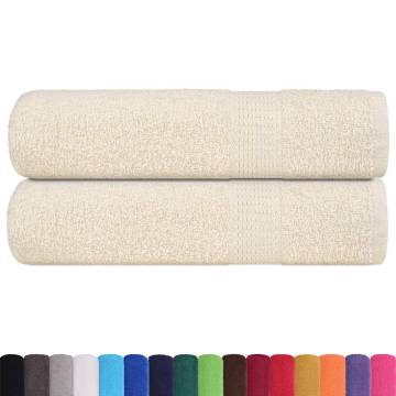 Cream Bath Towels 100x150 cm | 2 pcs 100% Cotton 360 gsm