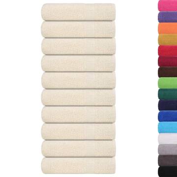 Premium 10 pcs Cream Bath Towels - 100% Cotton, 360 gsm