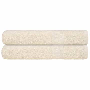 Cream Cotton Towels - 2 pcs, 100x200 cm, 360 gsm | HiPO Market