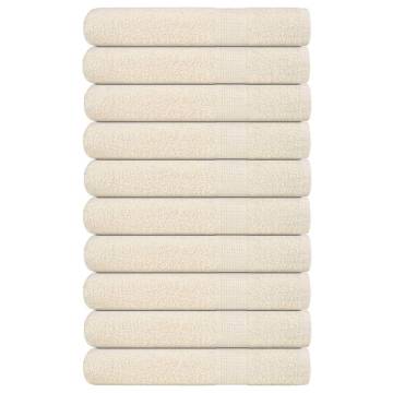 10 Pcs Cream Towels 100x200 cm 360 gsm 100% Cotton - HipoMarket