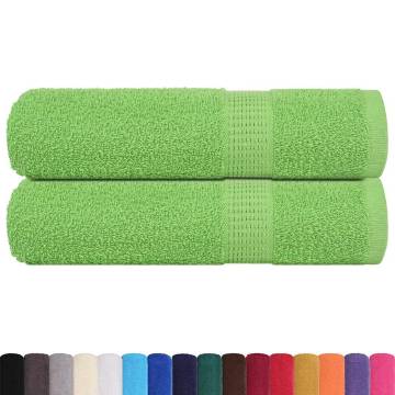 Soft Apple Green Shower Towels 2 pcs - 100% Cotton