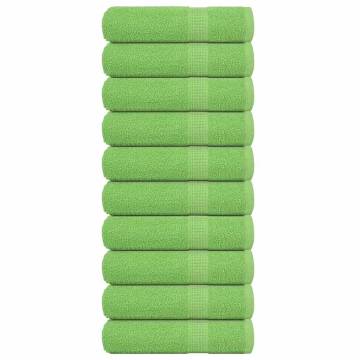 Soft Apple Green Shower Towels - 10 pcs, 100% Cotton, 70x140 cm