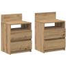 Artisan Oak Bedside Cabinets - 2 Drawers - HipoMarket UK