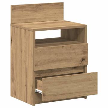 Artisan Oak Bedside Cabinets - 2 Drawers - HipoMarket UK