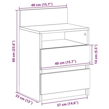 Artisan Oak Bedside Cabinets - 2 Drawers - HipoMarket UK