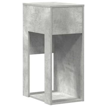 Computer Tower Stand with Drawer - Concrete Grey 30x44x74 cm