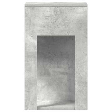 Computer Tower Stand with Drawer - Concrete Grey 30x44x74 cm