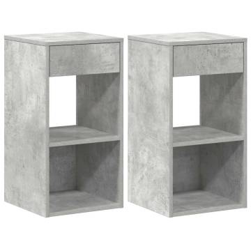 Bedside Cabinets with Drawer - Concrete Grey - 2 pcs | HipoMarket