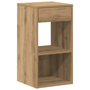 Stylish Artisan Oak Bedside Cabinet with Drawer - 35x34x66.5 cm