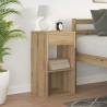 Stylish Artisan Oak Bedside Cabinet with Drawer - 35x34x66.5 cm