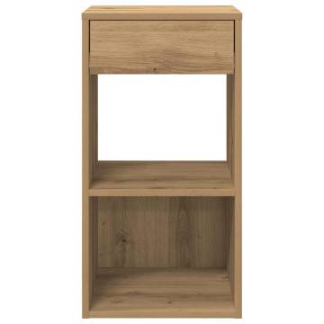 Stylish Artisan Oak Bedside Cabinet with Drawer - 35x34x66.5 cm