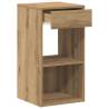 Stylish Artisan Oak Bedside Cabinet with Drawer - 35x34x66.5 cm