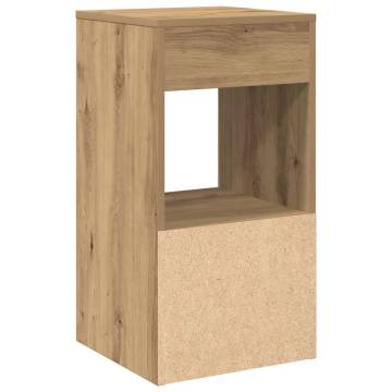 Stylish Artisan Oak Bedside Cabinet with Drawer - 35x34x66.5 cm