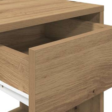 Stylish Artisan Oak Bedside Cabinet with Drawer - 35x34x66.5 cm