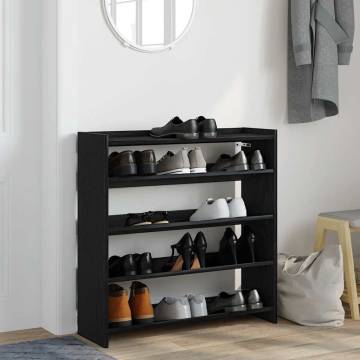 Shoe Rack Black 80x25x81 cm - Stylish & Space-Saving