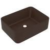 Luxury Wash Basin Matt Dark Brown - 41x30 cm Ceramic