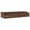 Wall Shelf with Drawers - Brown Oak, 100x37.5x19 cm