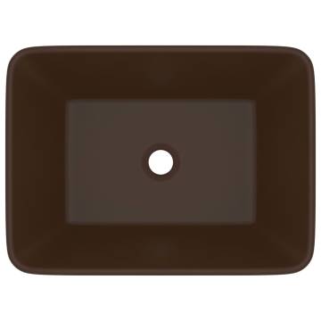 Luxury Wash Basin Matt Dark Brown - 41x30 cm Ceramic