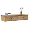 Artisian Oak Wall Shelf with Drawers - 100x37.5 cm