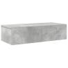 Wall Shelf with Drawers - Concrete Grey, 60x26.5x15 cm